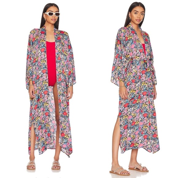 Nwt Spell & The Gypsy X Revolve Last Drinks Floral Maxi Robe M/L - Picture 5 of 7